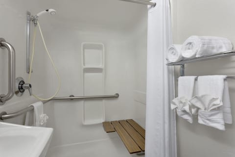 Room, Accessible | Bathroom | Combined shower/tub, eco-friendly toiletries, hair dryer, towels