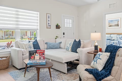 Sleeper sofa for two—great for movies, games, or relaxing in style