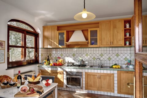 Panoramic House | Private kitchen | Fridge, microwave, oven, stovetop