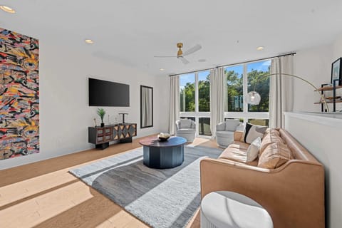 A sumptuous living room with West Elm and CB2 furniture