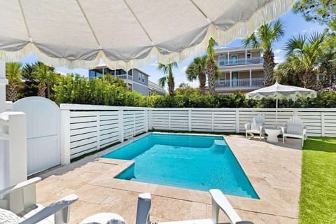 Your own fenced pool with loungers for sun-soaked afternoons.