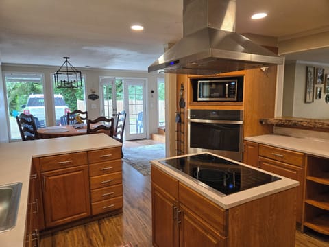 Kitchen looking toward front door and dining room