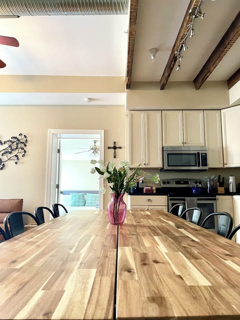 Large dining table seats 8