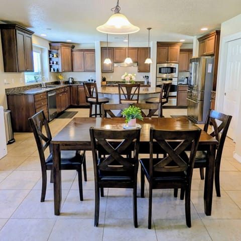 Kitchen table and kitchen.