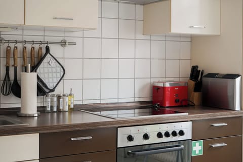 Superior Apartment | Private kitchen | Electric kettle, toaster, highchair