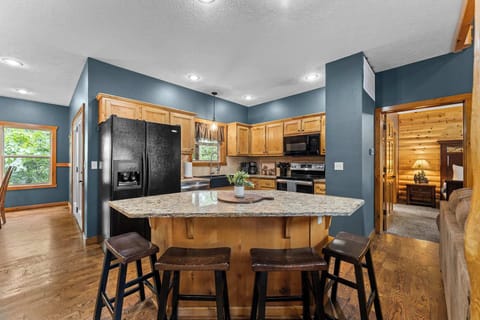Extra seating at the kitchen island for a conversation or two.