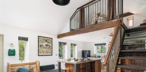 Open planned living space, dining and kitchen