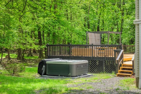 Enjoy a rejuvenating soak in the hot tub.