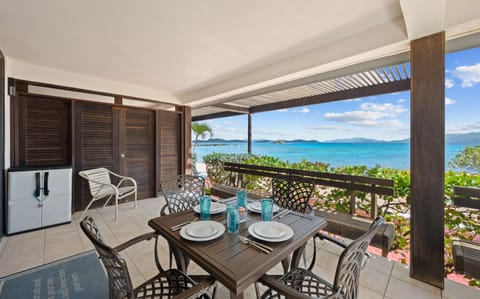Private patio with table—perfect for outdoor dining
