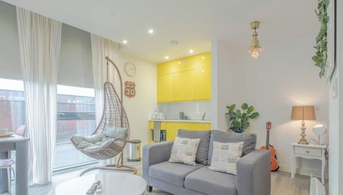 Kitchen & Lounge at Avo Apartments Short Lets & Serviced Accommodation