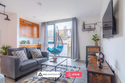 Lounge & Kitchen at Avo Apartments Short Lets & Serviced Accommodation