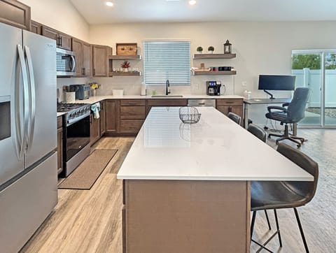 Kitchen with bar area
