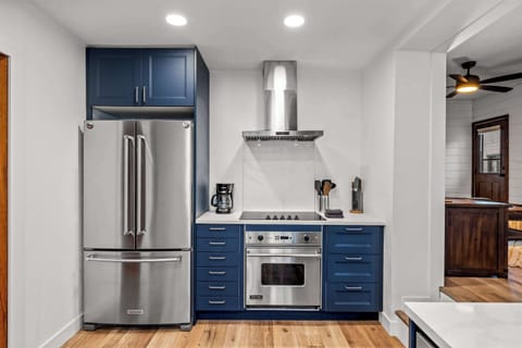 Full Kitchen- stove top, oven, microwave, toaster, dishwasher