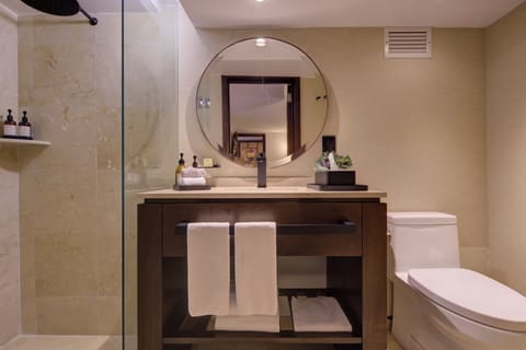 Shower, free toiletries, hair dryer, slippers