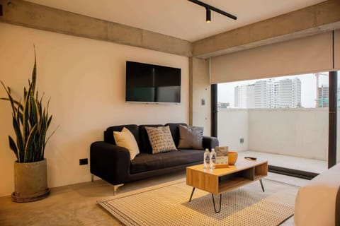 Cozy space with television