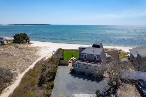 Overview of home from street overlooking ocean