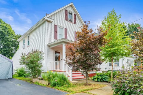 Front exterior with red-trimmed porch