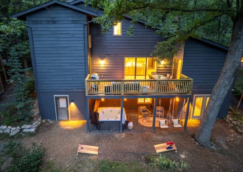 Two levels of outdoor fun with a deck on the main level, and a hot tub on the lower level. 