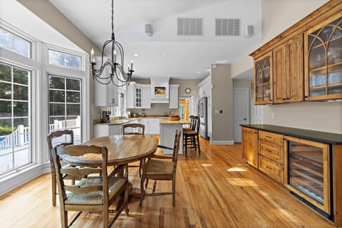 Open concept dining and kitchen space