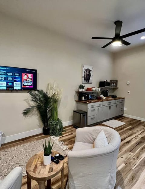 Studio Style - Seating Area, TV, and Kitchenette