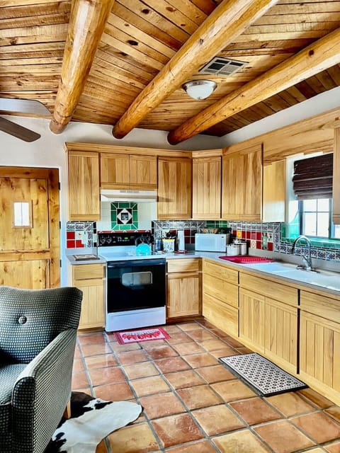 Kitchen - Talavera Tile and Modern Appliances: Oven/Stovetop, Microwave, Coffee Machine, Fridge, and MORE!