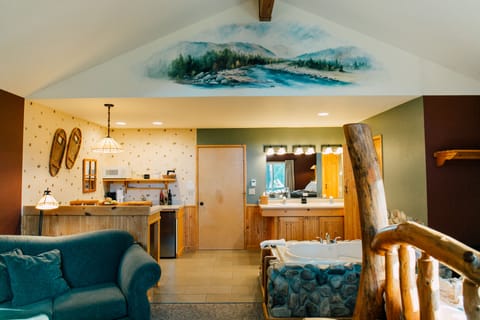 Natapoc | Living area | 42-inch flat-screen TV with satellite channels, TV, fireplace