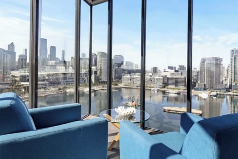 Enjoy beautiful panoramic views of Docklands Harbour.