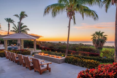 Gorgeous patio with fire pit overlooking the ocean views