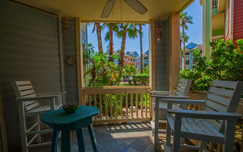 patio leading to one of two pools