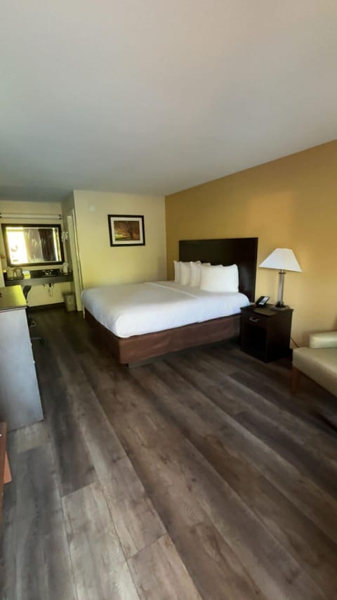 Desk, laptop workspace, blackout drapes, free WiFi