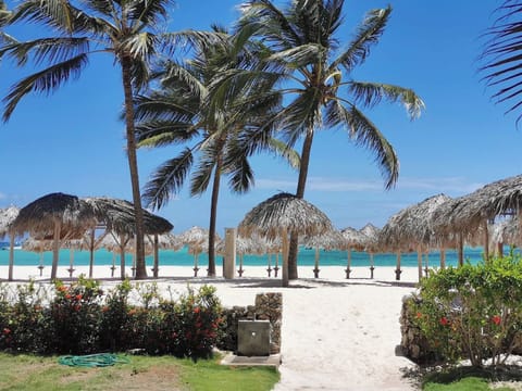 Beach nearby, white sand, sun loungers, beach umbrellas