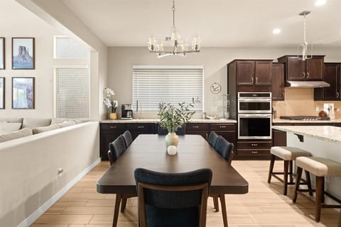 Dining Room with space for 8; plus 3 bar stools