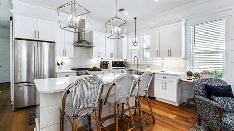 The chef's kitchen is the perfect entertaining space for your party!
