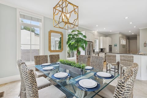 Dining table with seating for 8