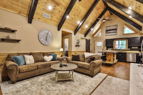 Living area with kitchen view