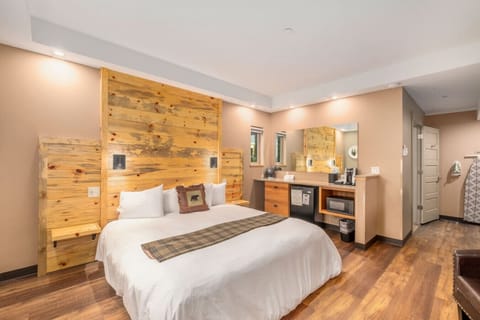 Big king bed in this ADA accessible Lodge room