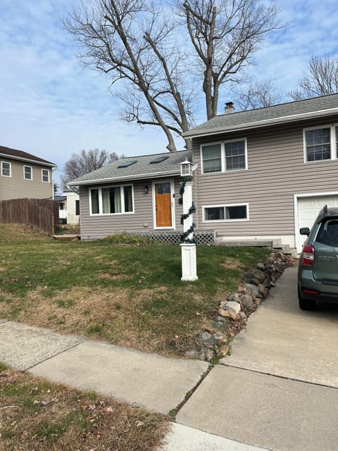 Welcoming front entrance in safe suburban neighborhood.