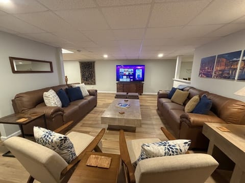 Second living area in the newly renovated basement