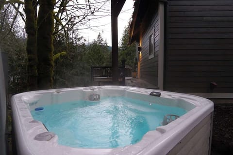 Private covered hot tub 