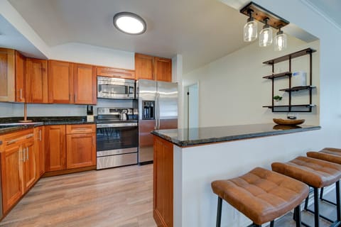 Chef’s kitchen with stainless appliances