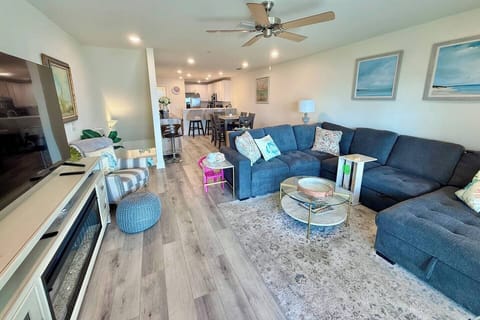 view from the 1st balcony into living room, Blue Heron