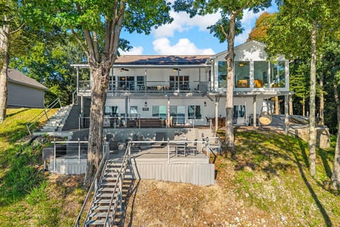Spacious, well-designed retreat with decks and open gathering areas.