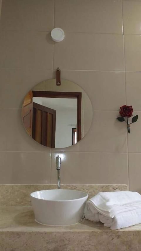 Shower, free toiletries, towels, soap