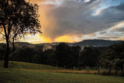 Sunset from the top of the meadow view