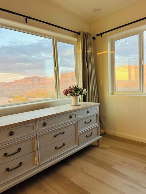 Full view of the Grand Wash Cliffs right from this  bedroom