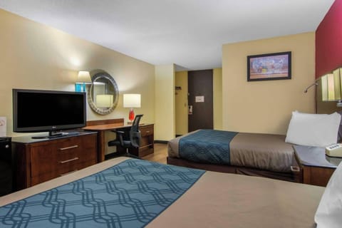 Laptop workspace, blackout drapes, soundproofing, iron/ironing board