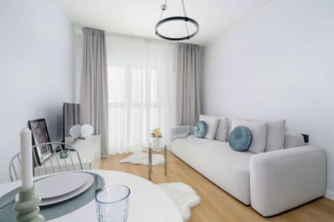 Living room with a comfortable sofa and TV.