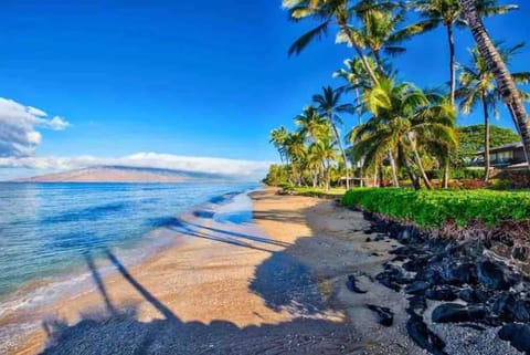 On the beach, white sand