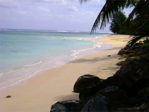 Private beach, white sand, sun loungers, beach towels