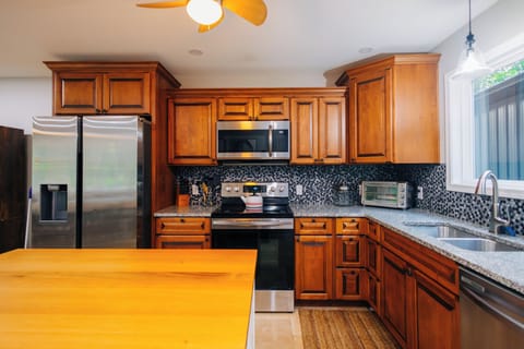 You have a full-size fridge and freezer for all your groceries.